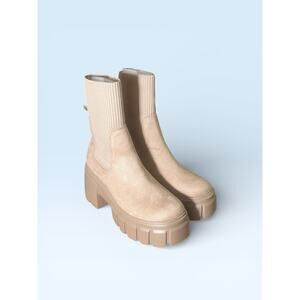 Fitory Womens Ankle Boots Comfy Chelsea Chunky Heel Size 7 Lug Sole